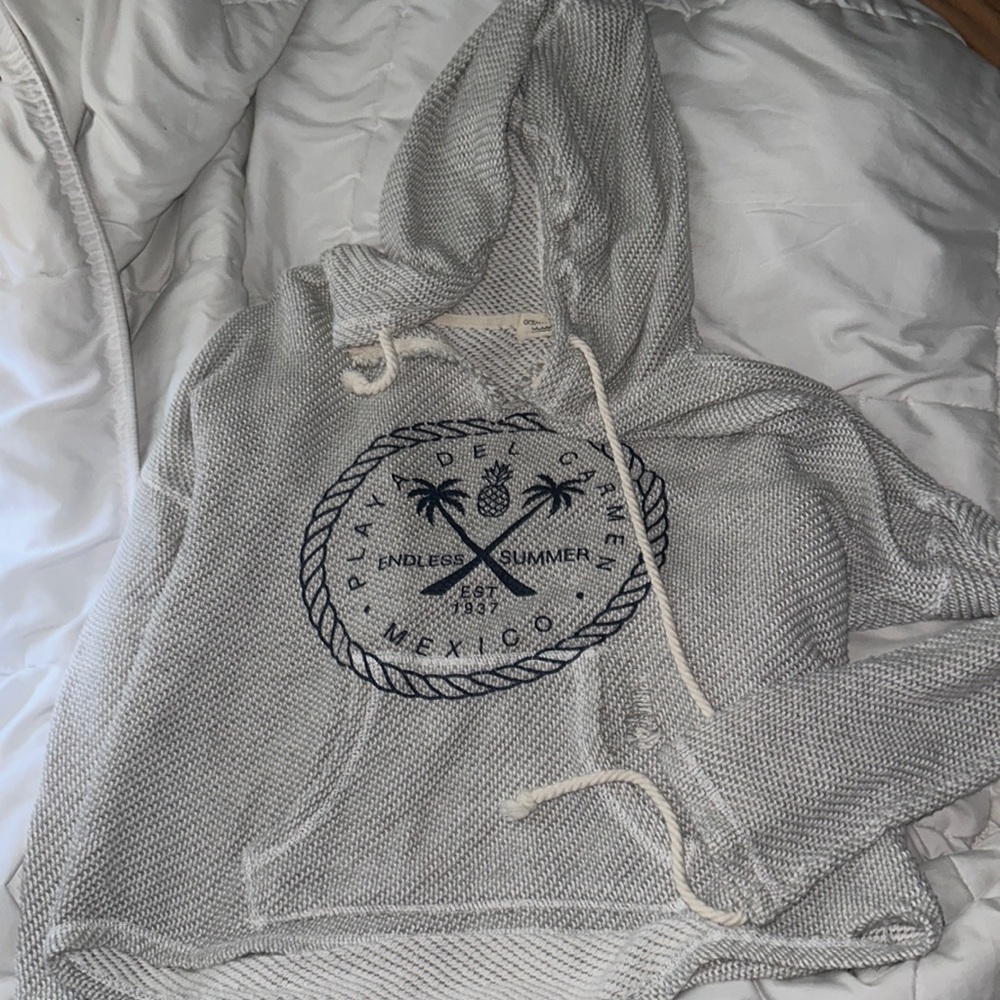 Knitted playa del Carmen knitted sweatshirt with hood